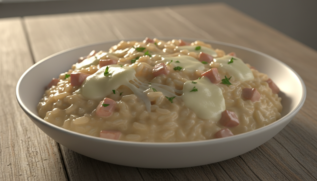 découvrez notre recette de risotto crémeux au jambon et mozzarella, un plat gourmand et facile à préparer pour régaler toute la famille en toute simplicité.