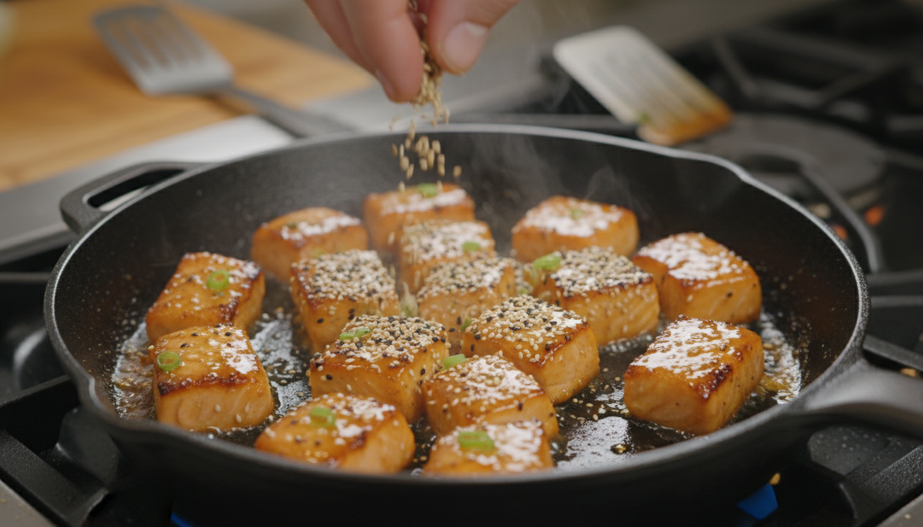 découvrez notre recette savoureuse de saumon caramélisé au soja et fromage bleu, une association irrésistible de saveurs pour un plat délicieux à savourer en toute simplicité.