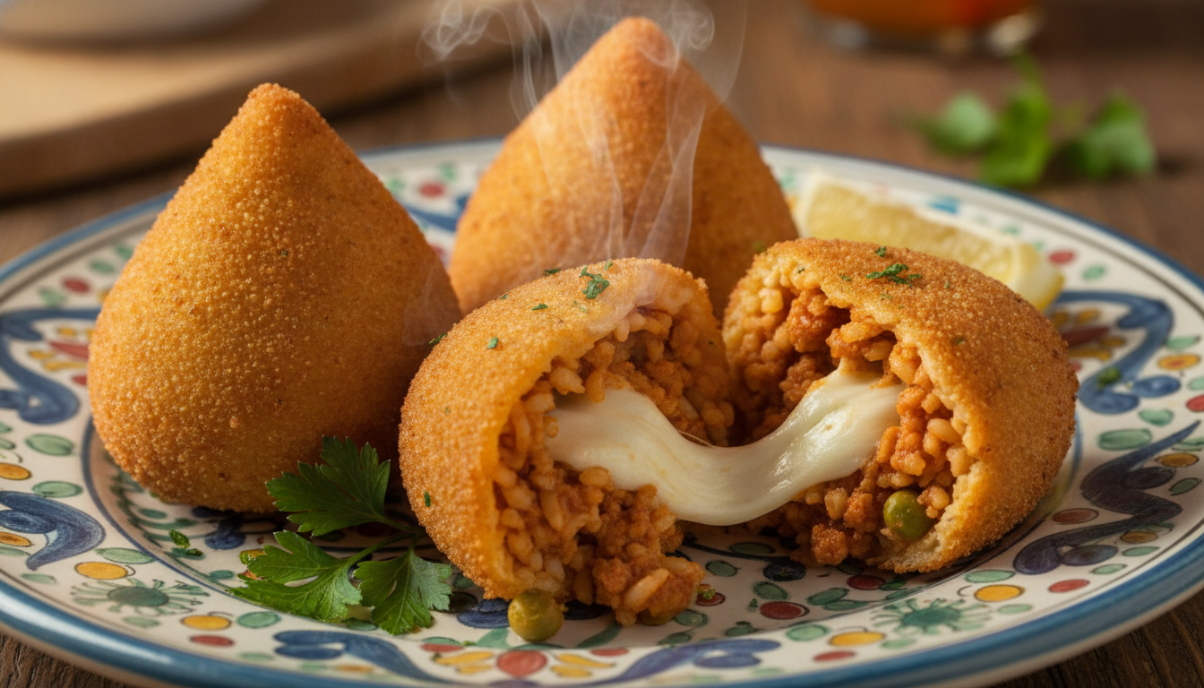 découvrez nos arancini siciliens authentiques, de savoureuses boulettes de riz farcies à l'italienne, parfaites pour un voyage culinaire aux saveurs traditionnelles de sicile.