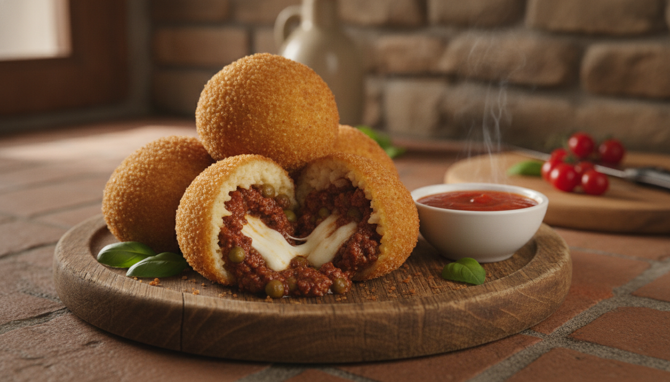 découvrez les arancini siciliens authentiques, de délicieuses boulettes de riz farcies à l'italienne, parfaites pour savourer un trésor culinaire traditionnel de sicile.