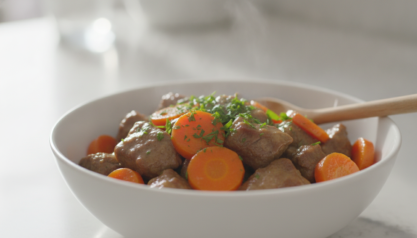 découvrez notre recette de bœuf aux carottes minute, un plat léger et gourmand, prêt en un clin d'œil pour un repas savoureux et rapide.
