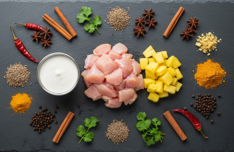 découvrez notre recette facile de poulet au curry et ananas en sachets, une délicieuse fusion sucrée-salée pour un repas léger et savoureux.