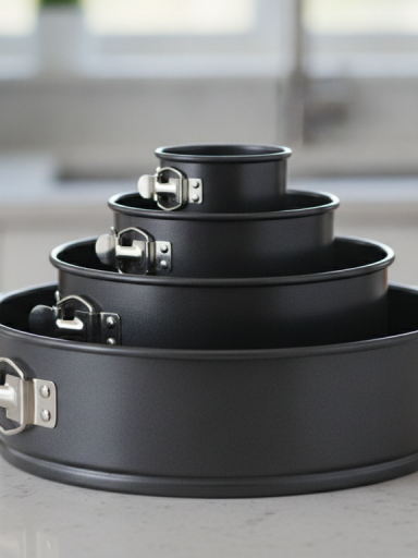 découvrez l'ensemble complet amzeeniu, comprenant 4 tailles de moules à charnière et des accessoires indispensables pour réussir toutes vos pâtisseries avec facilité et précision.