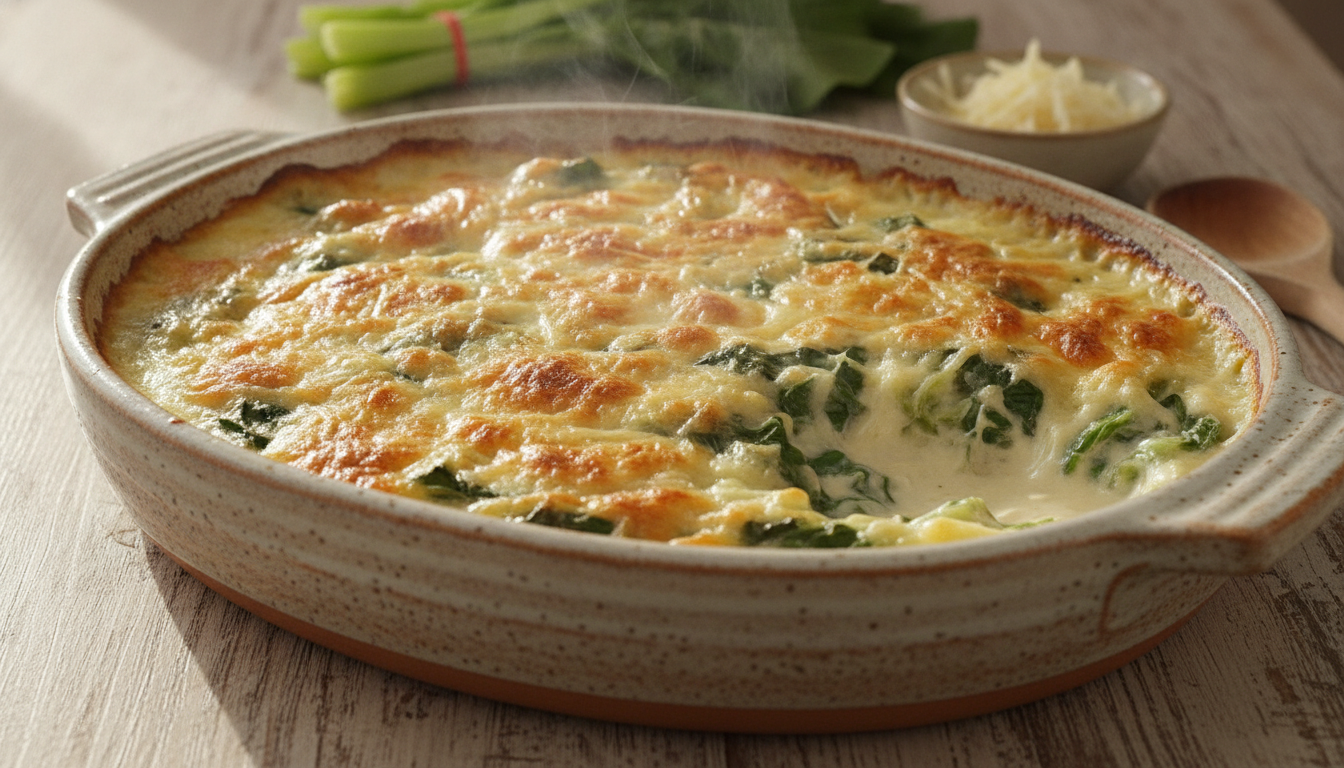 découvrez notre recette simple et savoureuse de gratin de blettes onctueux à la béchamel légère, parfaite pour un plat réconfortant et gourmand.