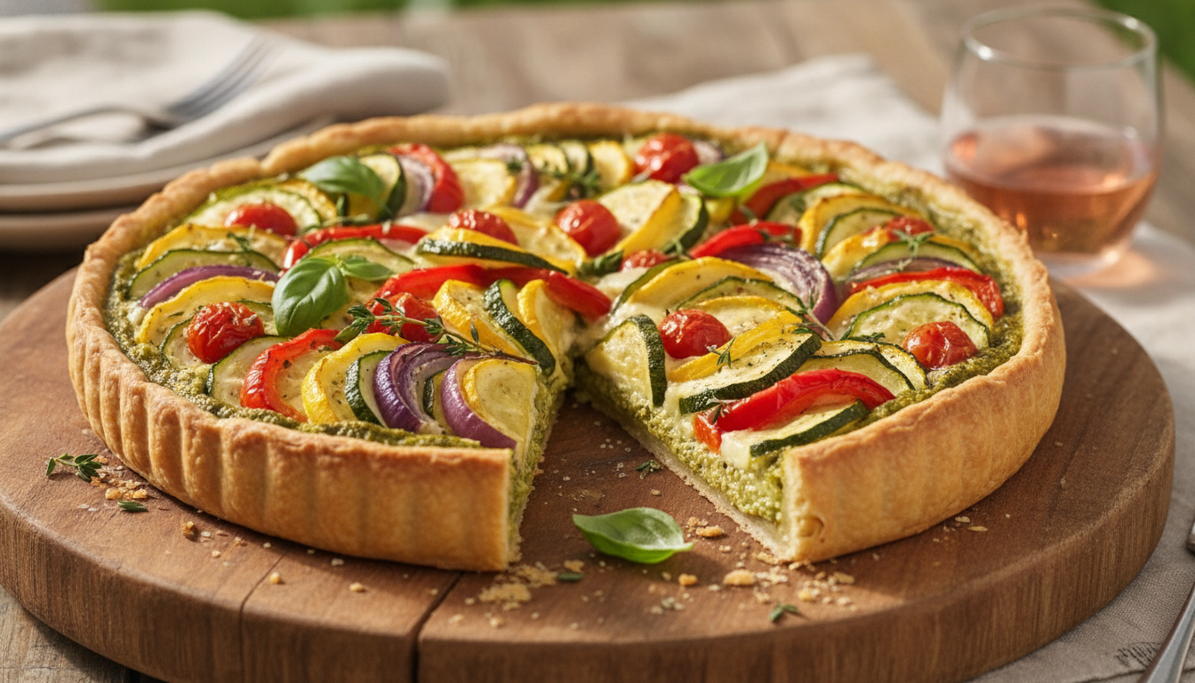 Ma tarte estivale aux légumes du soleil : la surprise gourmande qui a séduit mes invités au point qu’ils croyaient l’avoir achetée !