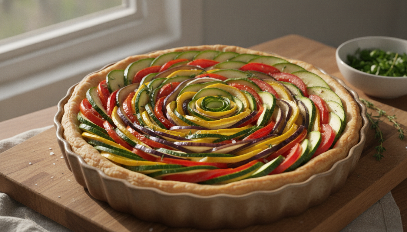 découvrez ma tarte estivale aux légumes du soleil, une délicieuse surprise gourmande qui a bluffé mes invités au point qu'ils pensaient l'avoir achetée. parfaite pour partager un moment convivial et savoureux !