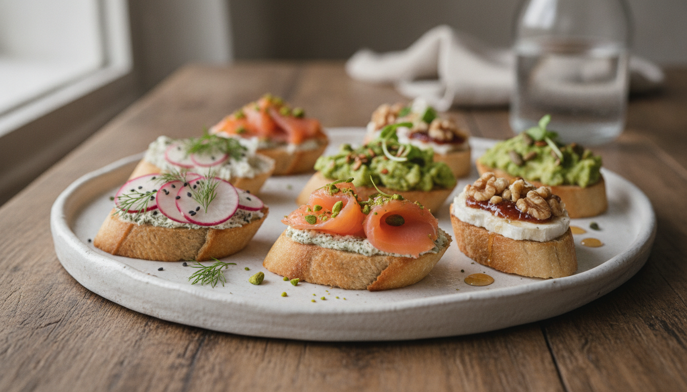 découvrez notre recette facile de mini-tartines gourmandes au fromage frais, parfaites pour des apéritifs savoureux et rapides à préparer.