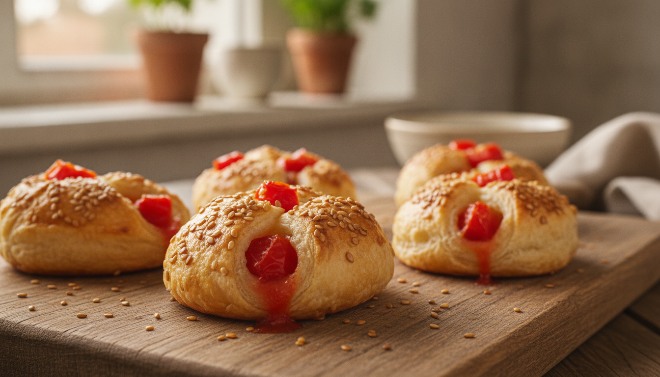 Petits Feuilletés Gourmands : Tomate et Graines de Sésame pour une Explosion de Saveurs Croquantes