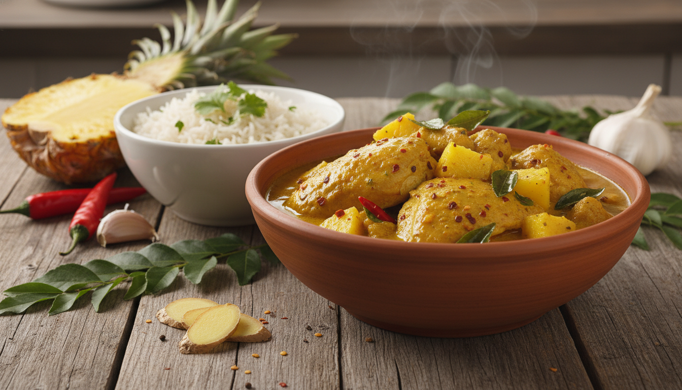 découvrez la recette secrète du poulet au curry et ananas, un plat sain, savoureux et facile à préparer qui ravira vos papilles et apportera une touche exotique à vos repas.
