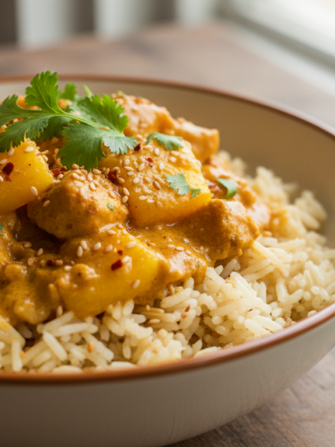 découvrez la recette secrète du poulet au curry et ananas, un plat sain et délicieux qui allie saveurs exotiques et bienfaits nutritionnels pour un repas équilibré.