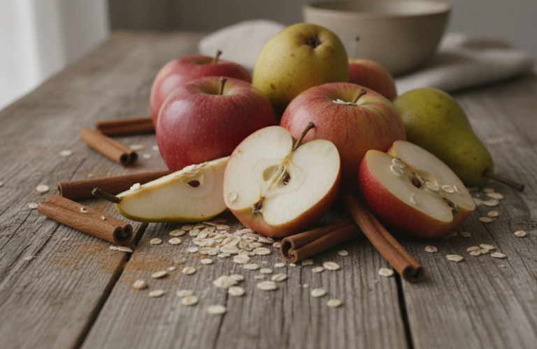 découvrez une recette facile et savoureuse de crumble léger aux pommes et poires, relevé d'une touche de cannelle pour un dessert parfait et gourmand.
