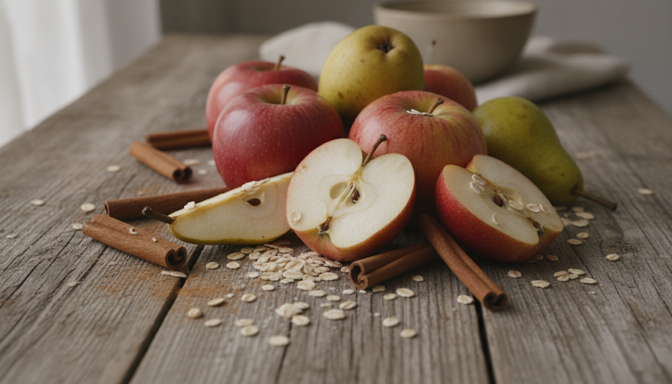 Recette Facile et Savoureuse de Crumble Léger aux Pommes et Poires à la Cannelle