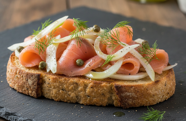 découvrez notre recette de toasts gourmands au saumon fumé, fenouil croquant et fromage fondant, parfaite pour un apéritif raffiné et savoureux.