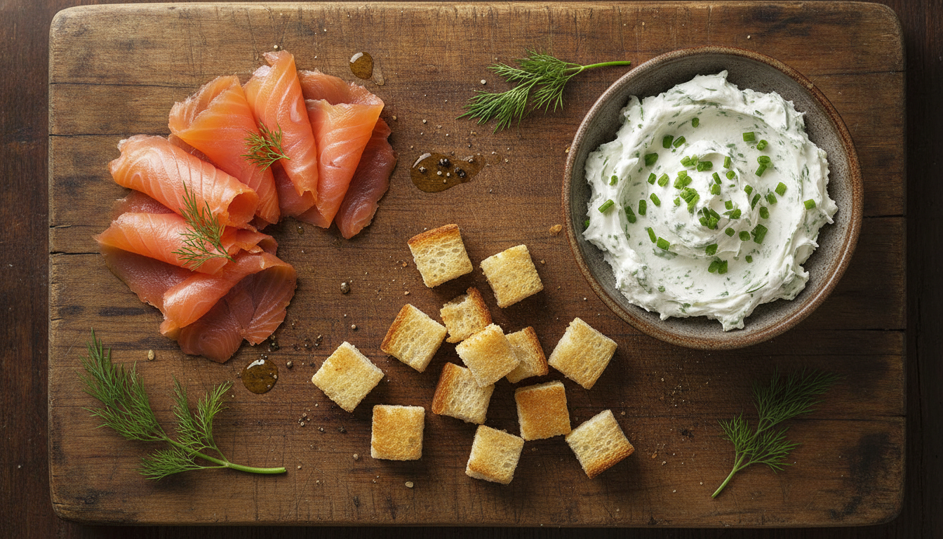 découvrez notre verrine raffinée alliant saumon fumé délicat, brioche fondante et fromage frais parfumé à l'ail et aux herbes aromatiques, pour une expérience gustative unique et élégante.