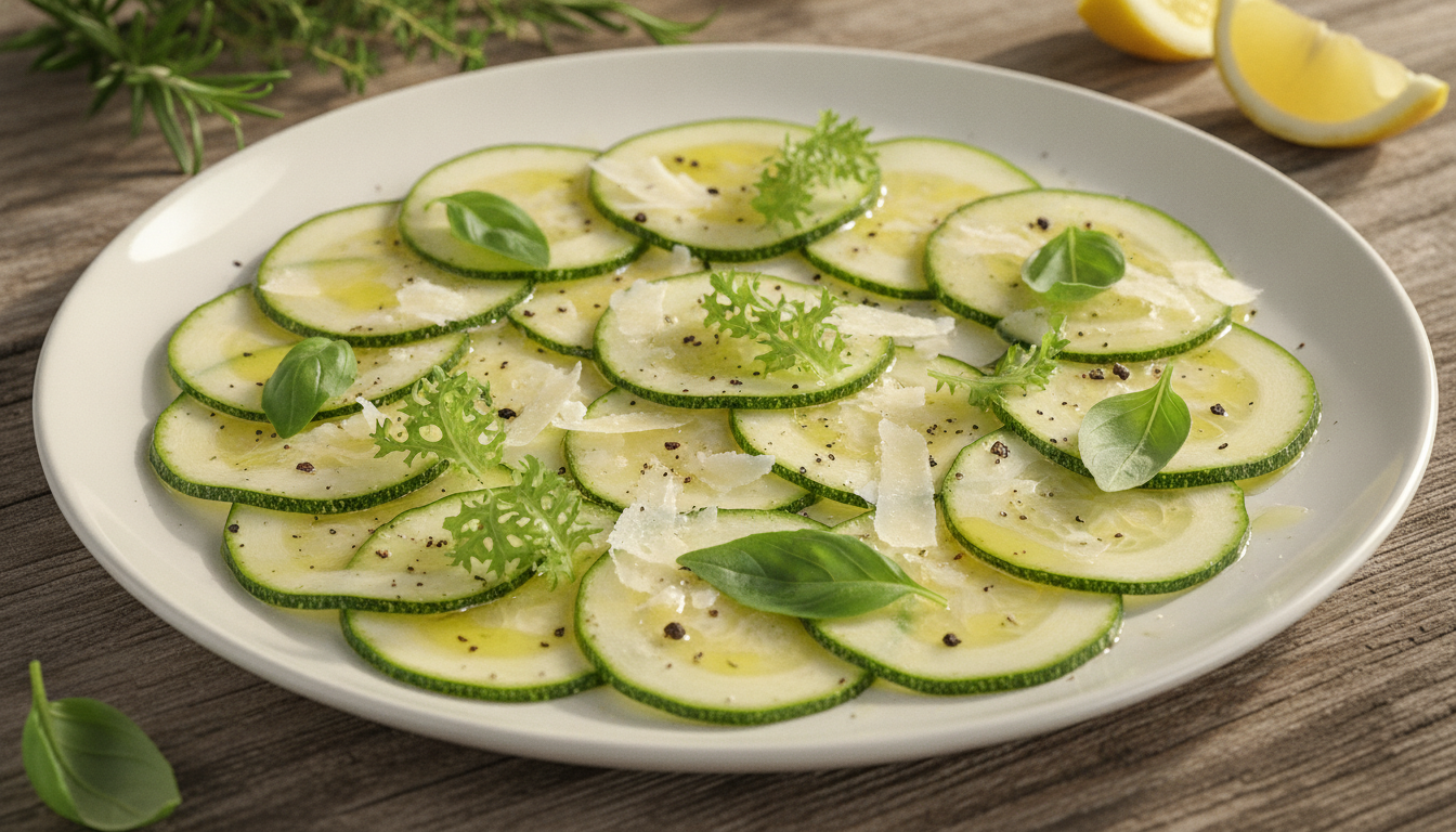découvrez notre carpaccio de courgettes, une recette estivale rapide, légère et pleine de fraîcheur, parfaite pour impressionner vos invités lors des chaudes journées.