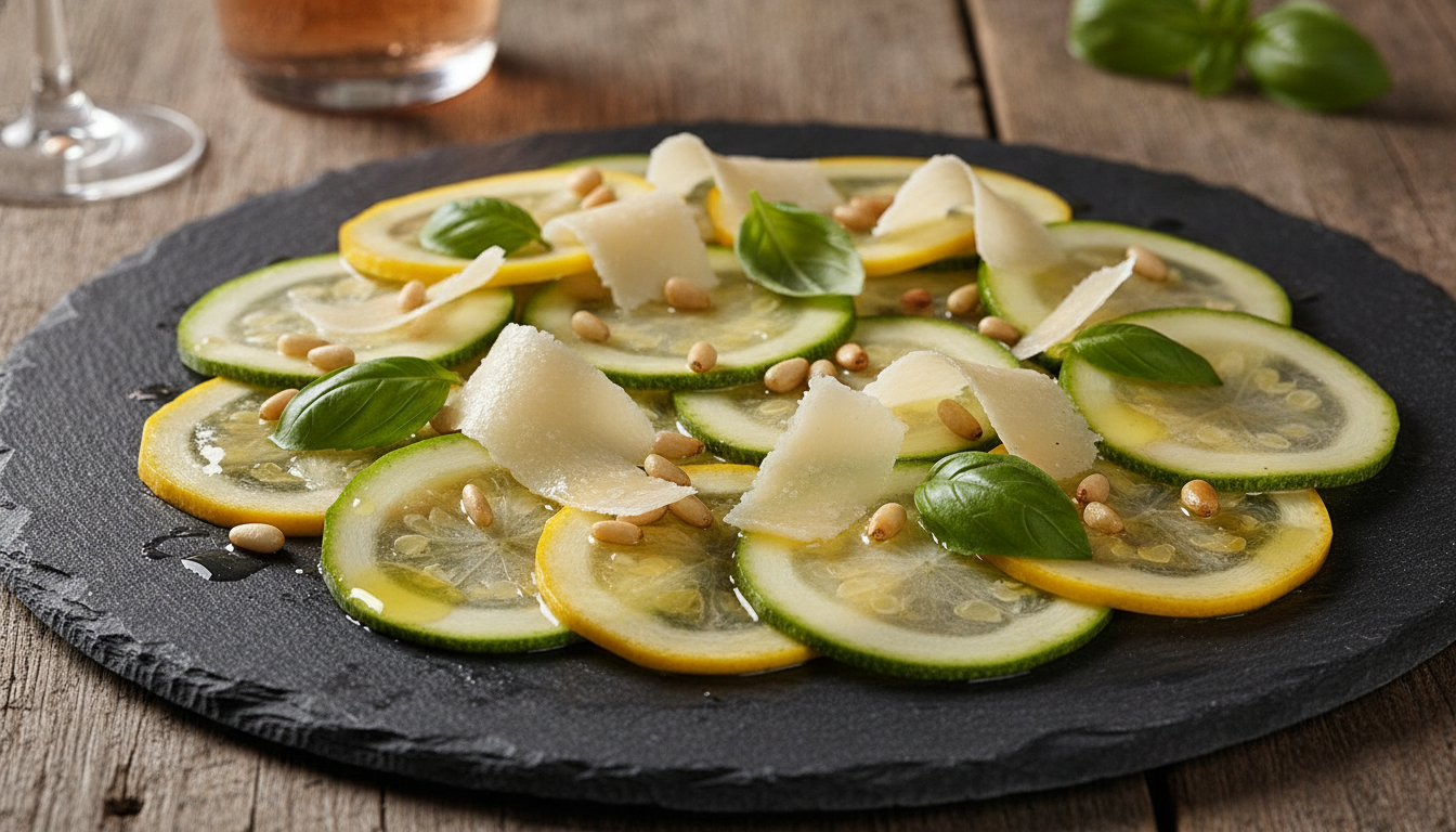 Carpaccio de courgettes : la recette estivale rapide et rafraîchissante qui fait sensation