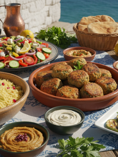 découvrez un voyage culinaire aux saveurs méditerranéennes avec nos boulettes de poisson épicées à la marocaine accompagnées d'une basboussa sucrée et fondante, un duo gourmand et authentique.