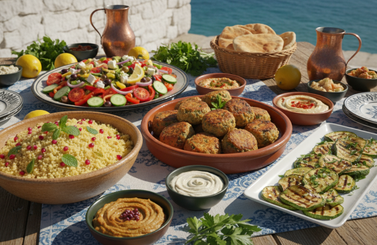 découvrez un voyage culinaire aux saveurs méditerranéennes avec nos boulettes de poisson épicées à la marocaine accompagnées d'une basboussa sucrée et fondante, un duo gourmand et authentique.