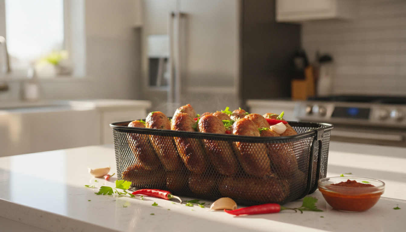 découvrez comment obtenir des merguez d’été parfaitement dorées et savoureuses grâce à la cuisson à l’air fryer, sans avoir besoin de four ni de barbecue.