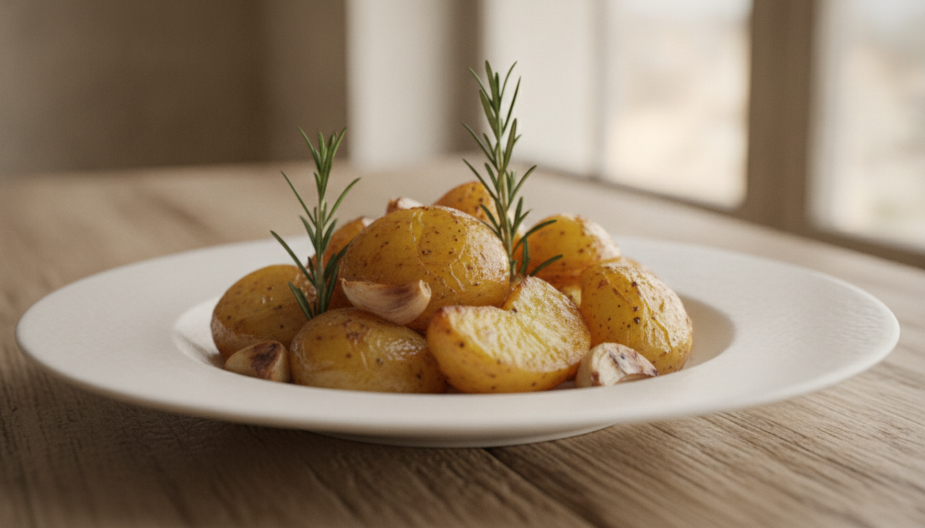 découvrez ma recette de rôti de pommes de terre au romarin et à l'ail, un plat savoureux et raffiné qui a bluffé mes invités et qui ravira vos papilles comme au restaurant !