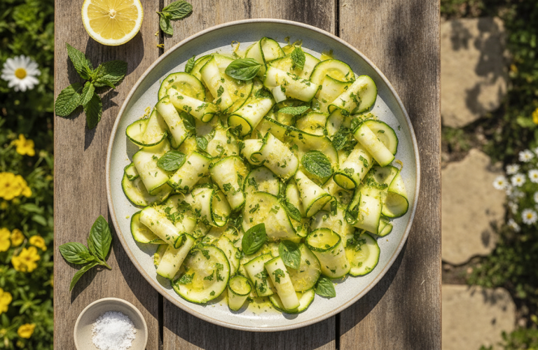 découvrez comment sublimer vos courgettes du potager avec une marinade légère et fruitée, pour une entrée savoureuse et pleine de fraîcheur.