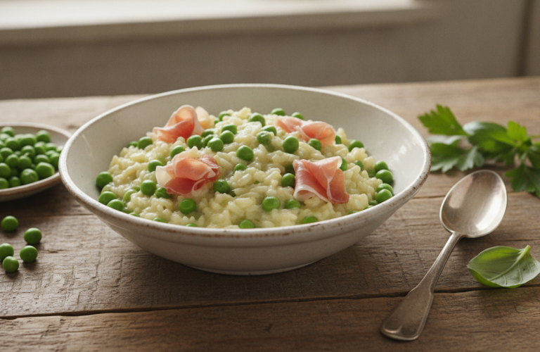 découvrez notre recette de risotto léger aux petits pois et jambon cru, un plat simple, savoureux et équilibré, parfait pour un repas gourmand et sain.