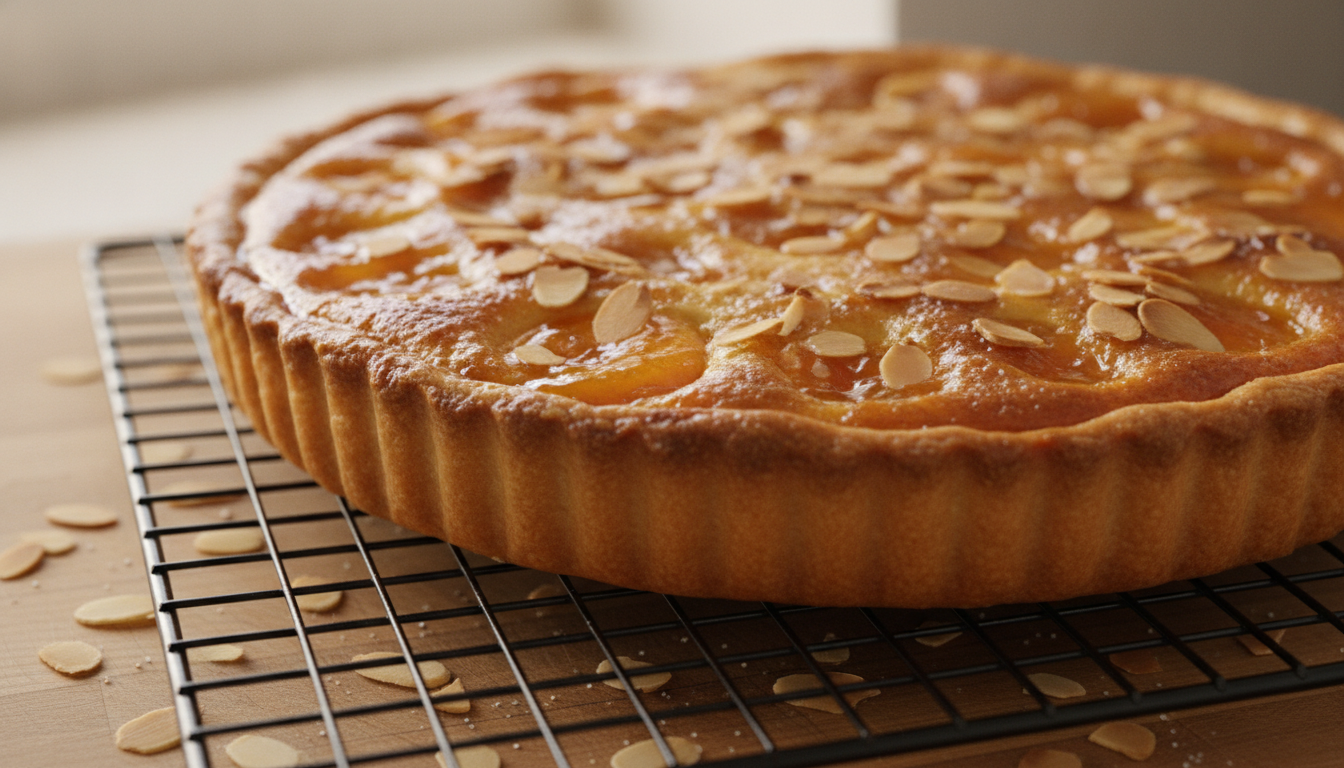 découvrez la magie cachée sous mes abricots dans une frangipane enchantée qui captive mes invités, les incitant à suspendre leur dégustation pour percer le secret de cette pâtisserie mystérieuse.