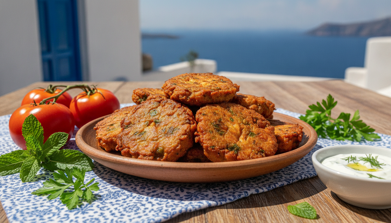 découvrez les tomatokeftedes de santorin, des beignets grecs à la tomate, authentiques et savoureux, pour une véritable explosion de saveurs méditerranéennes.